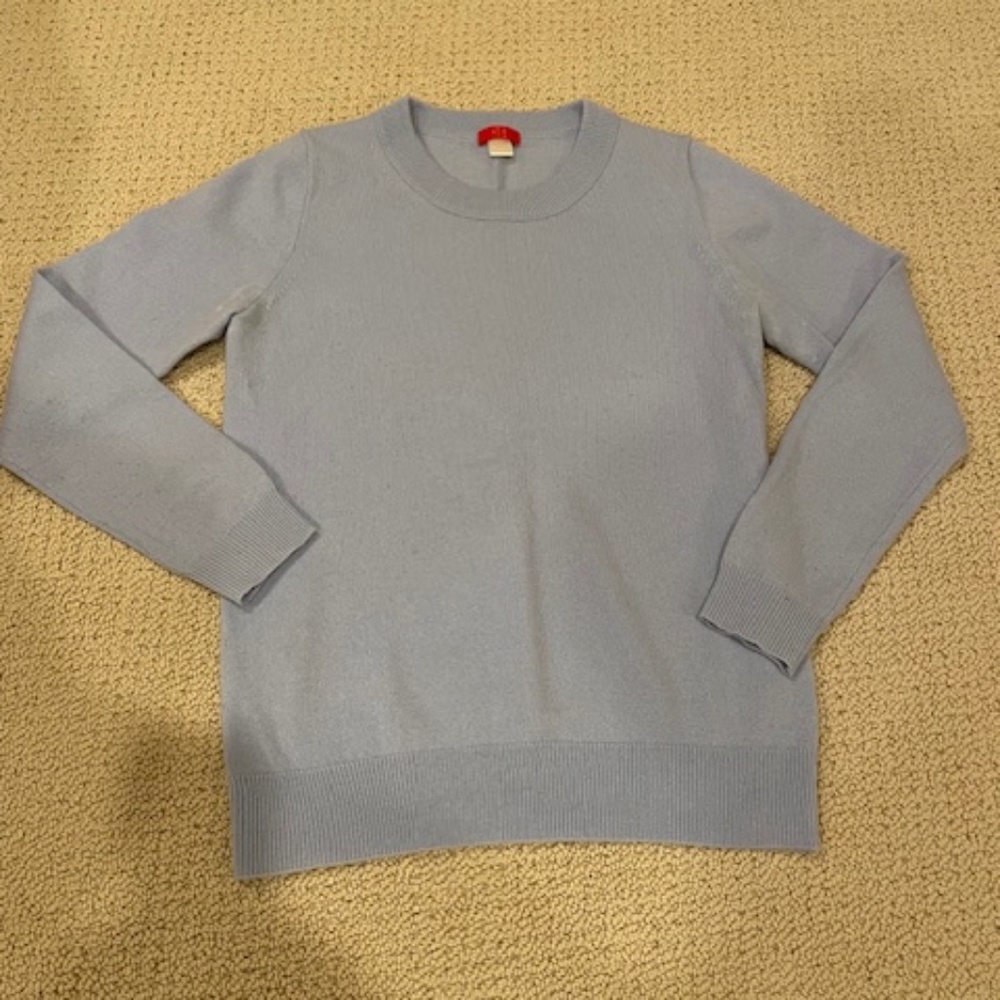 Jen Nie Liu Tan 100% Cashmere Light Blue Sweater - M